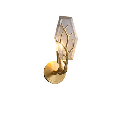 Vintage Tiffany gefärbte florale Glaskuppel 1-Licht Wandleuchte Lampe 