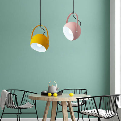 Nordic Macaron Aluminum Semicircle 1-Light Pendant Light