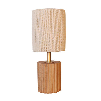 Traditionelle japanische Säule Holz Papier Seil 1-Licht Tischlampe für Wohnzimmer 