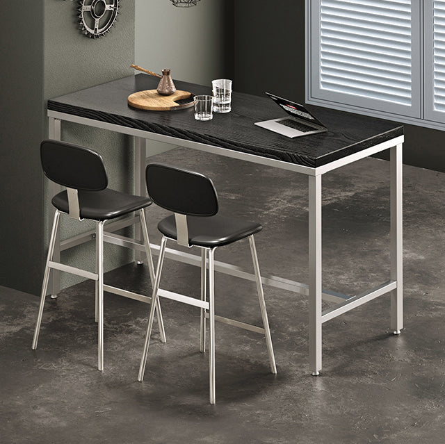 Tabouret de bar contemporain en cuir PU incurvé avec pieds en fer, dossier et repose-pieds pour salle à manger 