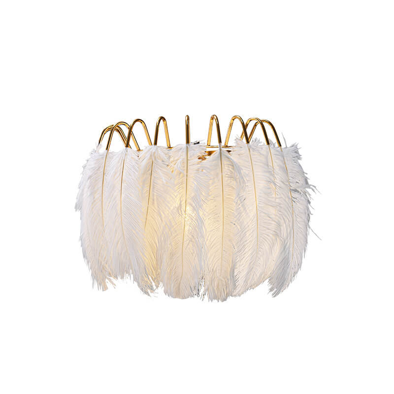 Modern Romantic Curved Feather 1-Light Wall Sconce Lamp