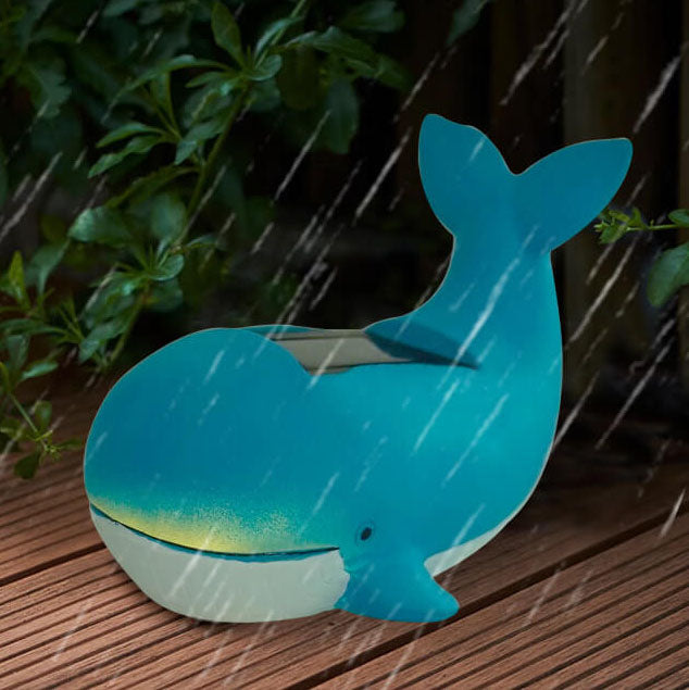 Solar Creative Resin Animal Whale LED Outdoor Lawn Landscape Light