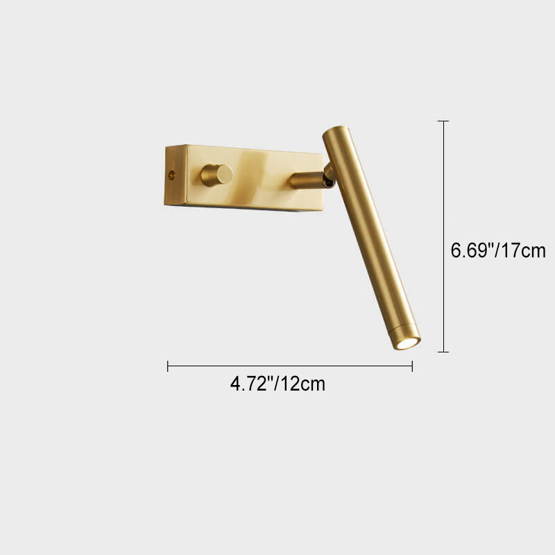 Applique Murale LED en Laiton Plein Rotative en Cylindre de Luxe Nordique 