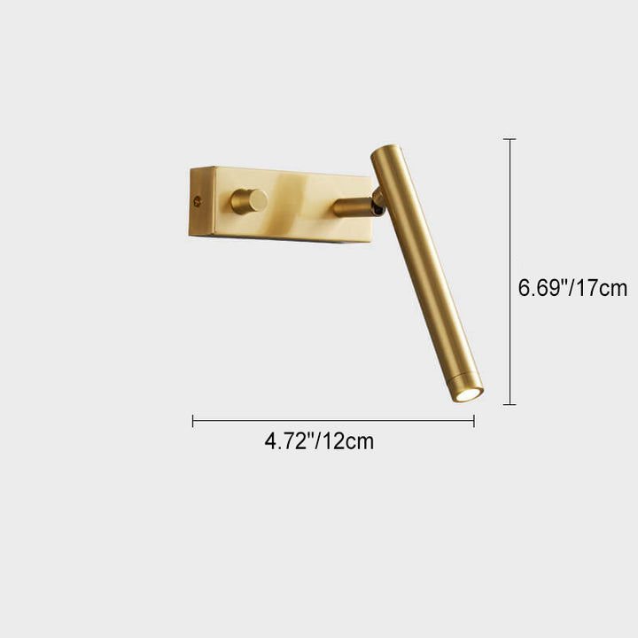 Applique Murale LED en Laiton Plein Rotative en Cylindre de Luxe Nordique 
