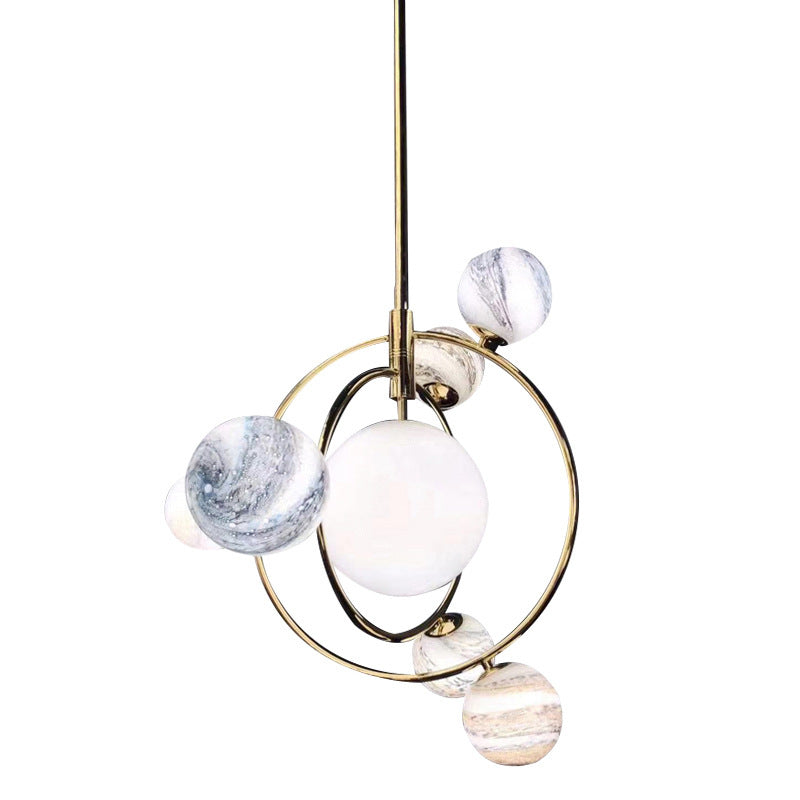 Contemporary Creative Glass Balls 7-Light Chandelier For Bedroom