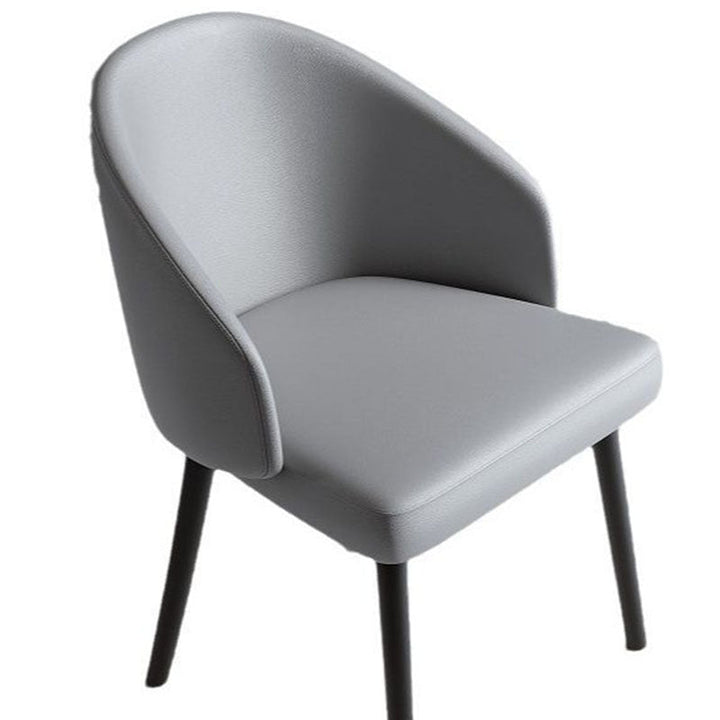 Chaise de salle à manger contemporaine nordique avec dossier en cuir PU, structure trapézoïdale, en bois de frêne, pour salle à manger 