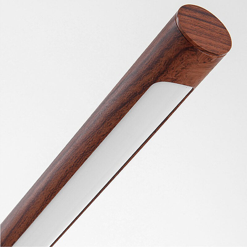Lámpara de Mesa LED Base de Hardware Cilíndrico de Tira de Grano de Madera Minimalista Nórdica 