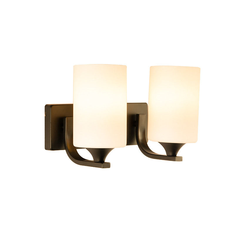 Applique Murale Moderne Simplicité Cylindre Fer Verre 1/2 Lumière Pour Couloir 