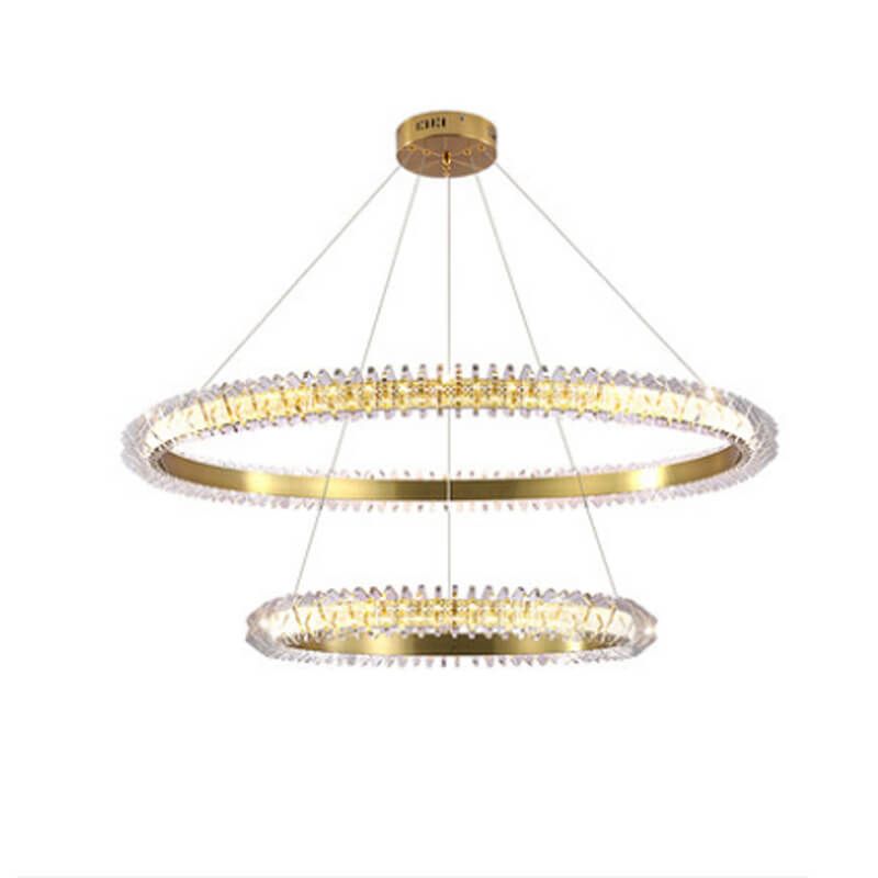 Contemporary Luxury Aluminum Acrylic Circle Ring LED Chandelier For Living Room