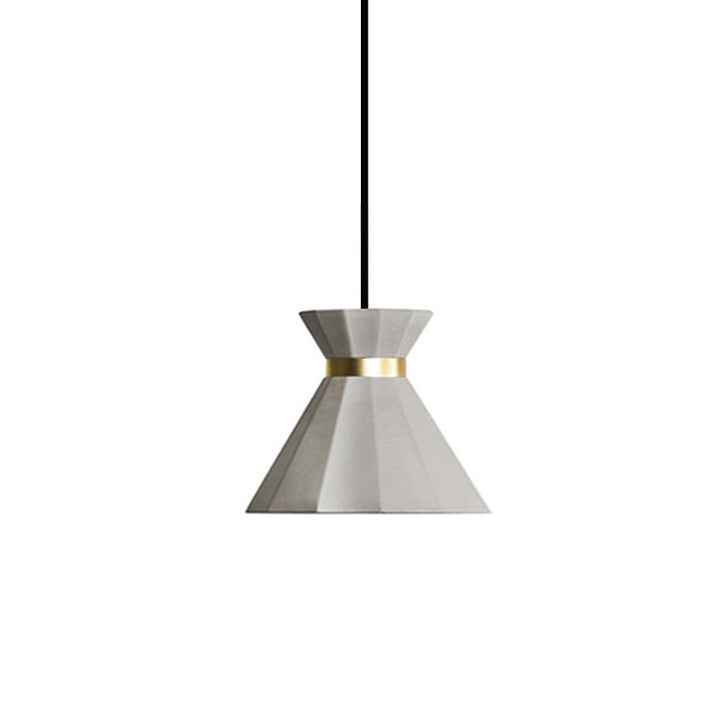 Suspension lumineuse à abat-jour semi-conique en ciment nordique contemporain à 1 lumière pour salle à manger 