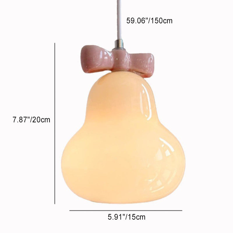 Moderne Art déco Bow Bells Fer Céramique Verre Suspension 1 Lumière Pour Salon 