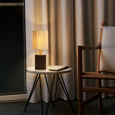 Traditionelle japanische Säule Holz Papier Seil 1-Licht Tischlampe für Wohnzimmer 