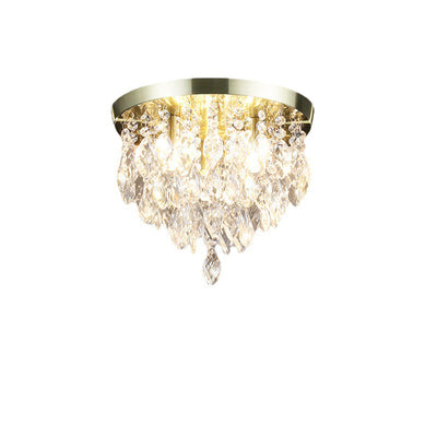 Lustre de plafond semi-encastré à 1 lumière avec carillon éolien en cristal et métal contemporain de luxe pour salon 