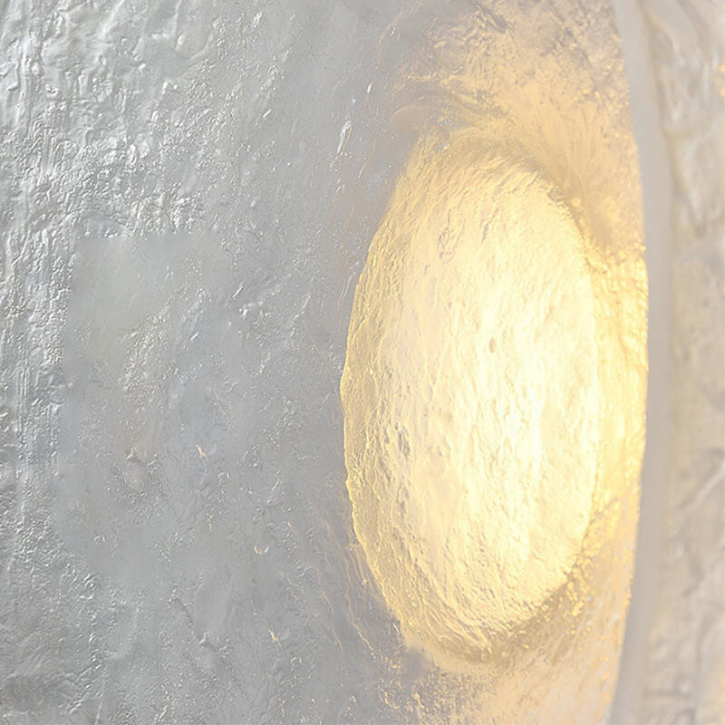 Modern Minimalist Resin Clear Round Disc LED Wall Sconce Lamp