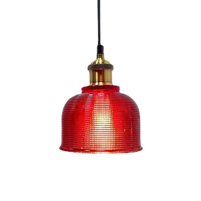 Vintage Textured Lattice Glass 1-Light Pendant Light