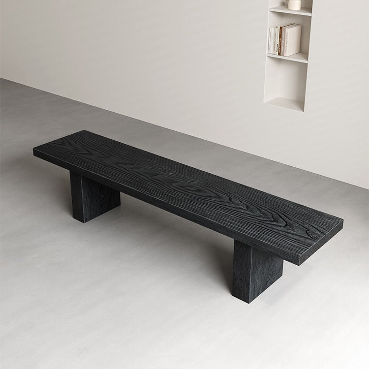 Moderne minimalistische rechteckige Bank aus Kiefernholz für das Wohnzimmer 