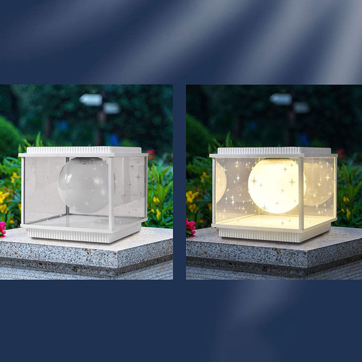 Moderne Schlichtheit Aluminiumlegierung Glas Quadratische Kugel LED Außenlandschaftsleuchte für den Garten 