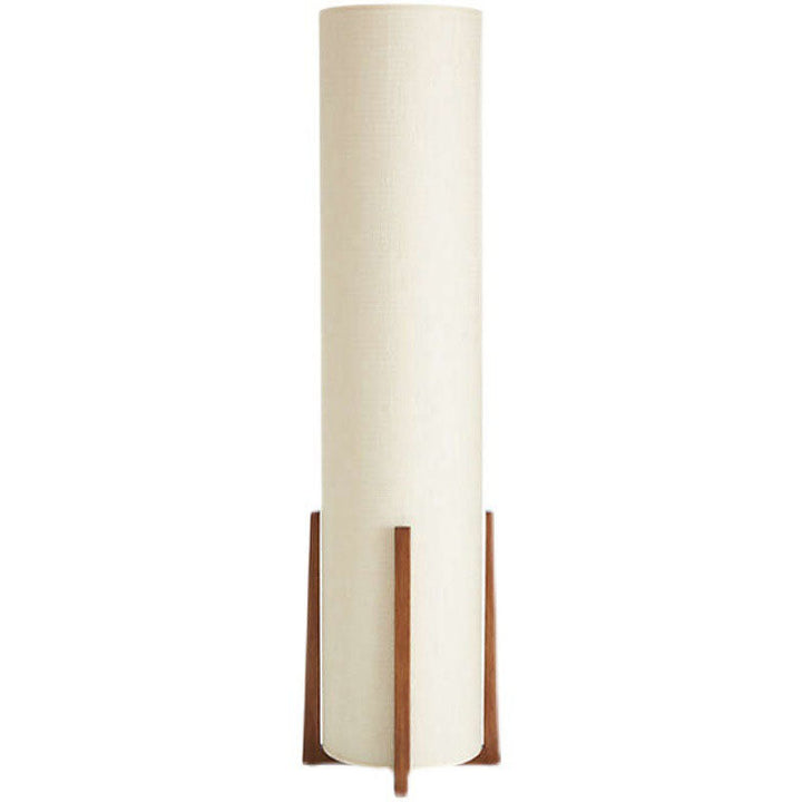 Lámpara de pie de cilindro de madera japonesa tradicional de 1 luz para sala de estar 