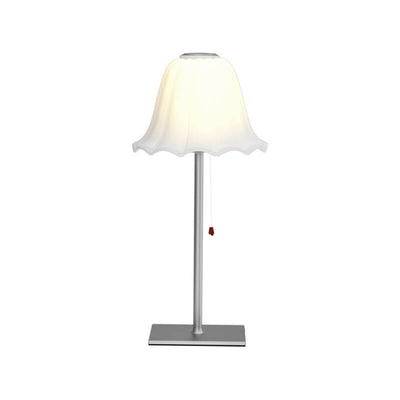 European Simple Glass Pod Pleated Shade Pull Cord LED Table Lamp