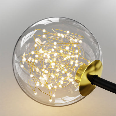 Modern Creative Ball Full Of Stars Hardware Glass LED Semi-Flush Mount Ceiling Light