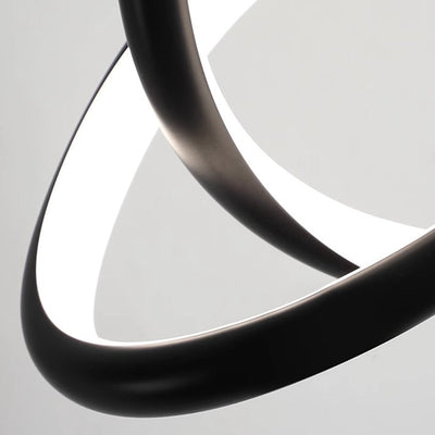 Moderne Nordic Aluminium Eisen Silica Geometrische Verflochten Ring LED Pendelleuchte Für 