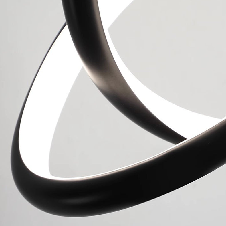 Moderne Nordic Aluminium Eisen Silica Geometrische Verflochten Ring LED Pendelleuchte Für 