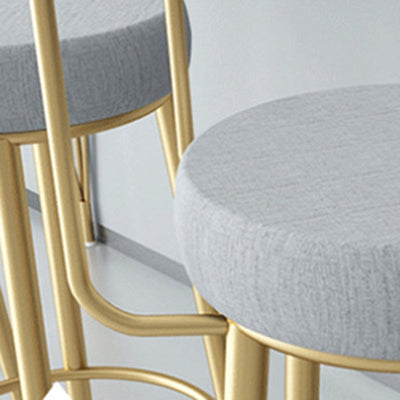 Tabouret de bar rond en fer minimaliste moderne avec dossier et repose-pieds pour cuisine 