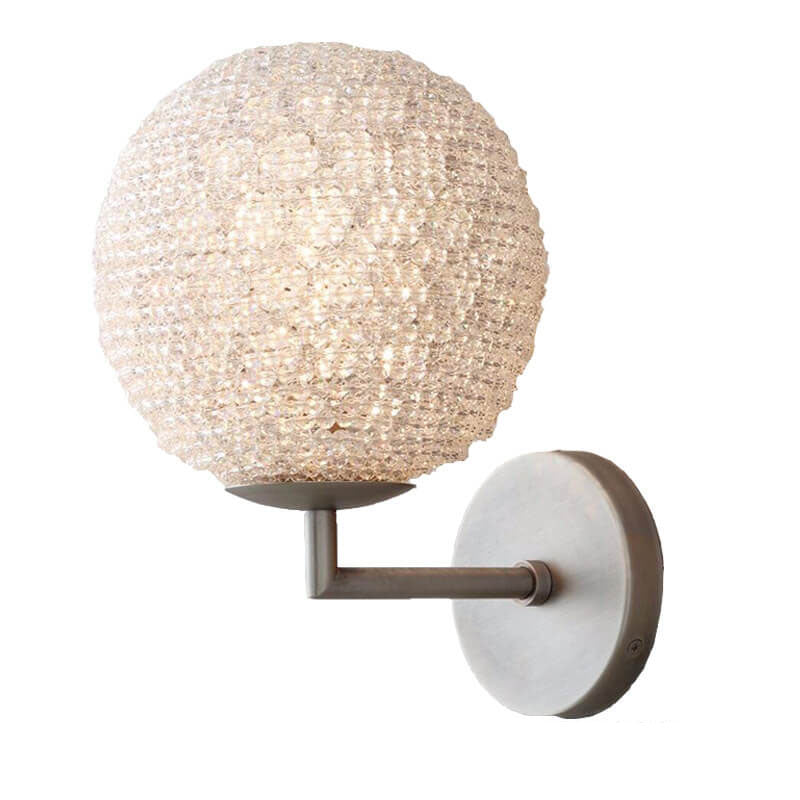 Modern Light Luxury Creative Crystal Sphere 1-Light Wall Sconce Lamp