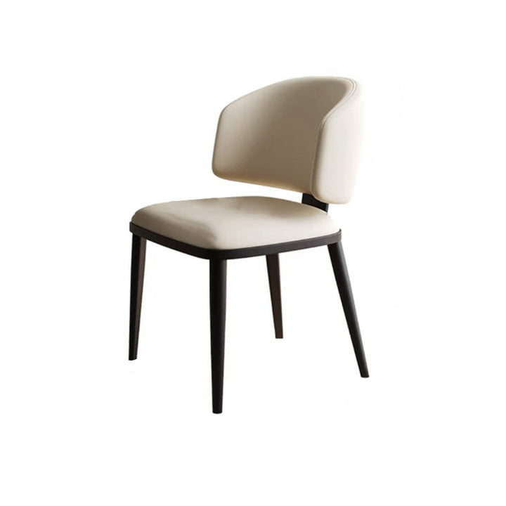 Modern Minimalist Microfiber Leather Carbon Steel Sponge Square Dining Chair Backrest For Dining Room
