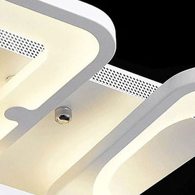 Moderne minimalistische quadratische Rechteckgitter-Hardware Acryl LED Semi-Flush Mount Deckenleuchte für Wohnzimmer 