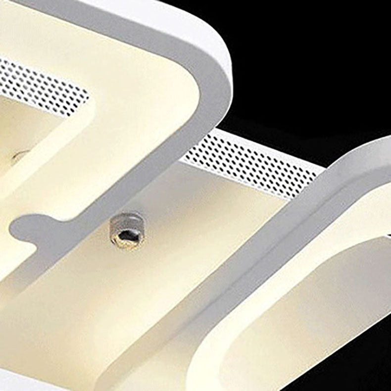 Moderne minimalistische quadratische Rechteckgitter-Hardware Acryl LED Semi-Flush Mount Deckenleuchte für Wohnzimmer 