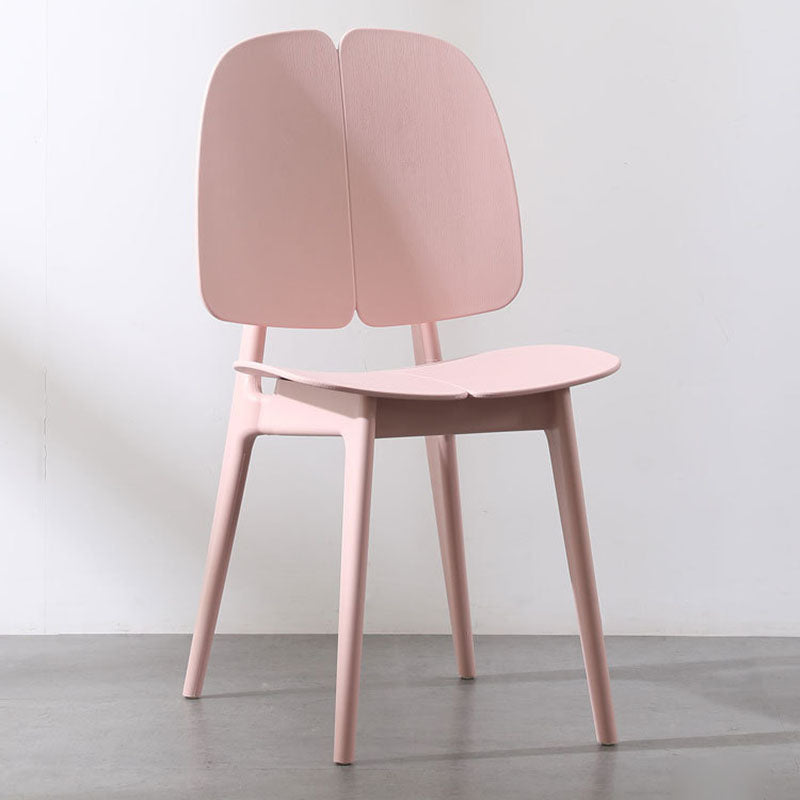 Chaise de salle à manger carrée en plastique et métal scandinave contemporain avec dossier pour salle à manger 