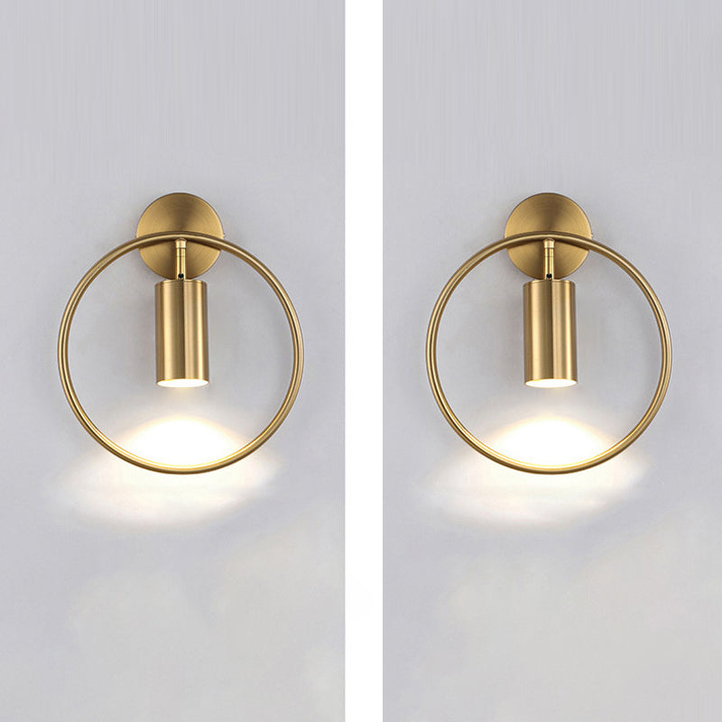 Applique murale moderne simplicité en fer cercle cylindre 1 lumière pour chevet 