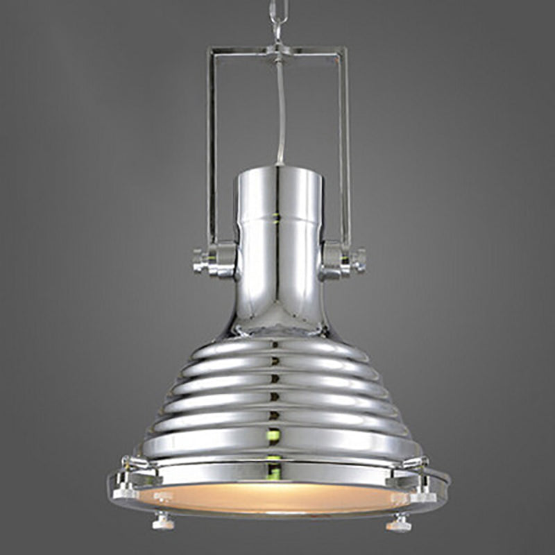 Suspension lumineuse contemporaine industrielle polonaise en fer avec abat-jour semi-circulaire à 1 lumière pour salle à manger 