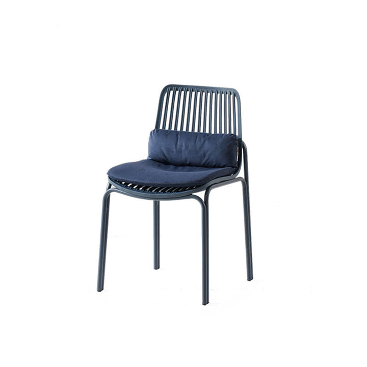 Chaise de salle à manger en plastique et métal avec dossier carré minimaliste moderne 