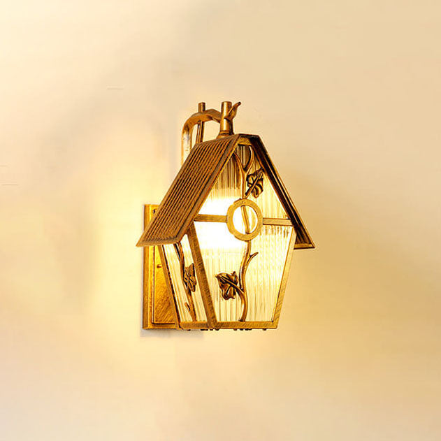 Applique murale extérieure rétro en aluminium étanche avec verre dépoli et 1 lumière 
