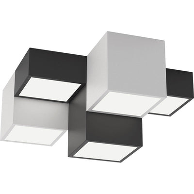 Modern Minimalist Cube Iron Acrylic LED Flush Mount Ceiling Light For Living Room