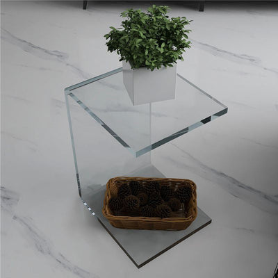 Table d'appoint moderne minimaliste en acrylique plastique pour salon 