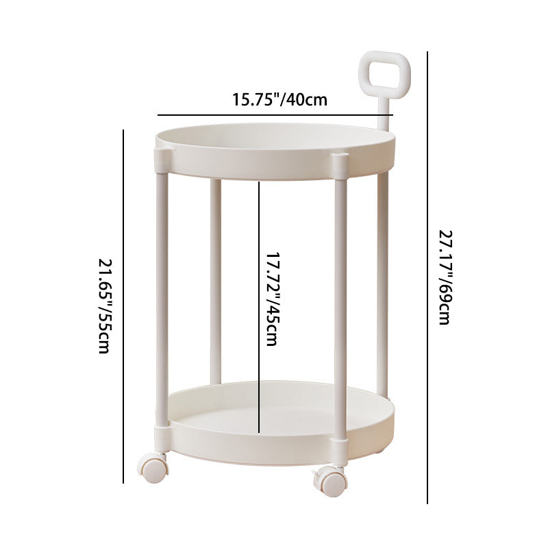 Moderner minimalistischer runder Couchtisch aus PP und Carbonstahl, drehbar, mit zwei Ebenen, für das Wohnzimmer 