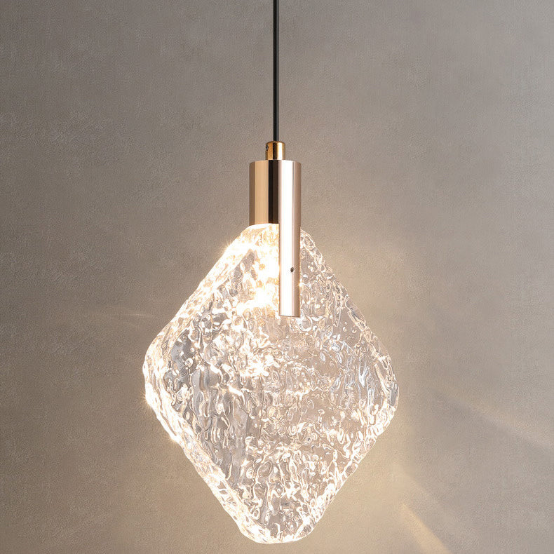Modern Minimalist Diamond Round Trapezoid Aluminum Crystal LED Pendant Light For Bedroom