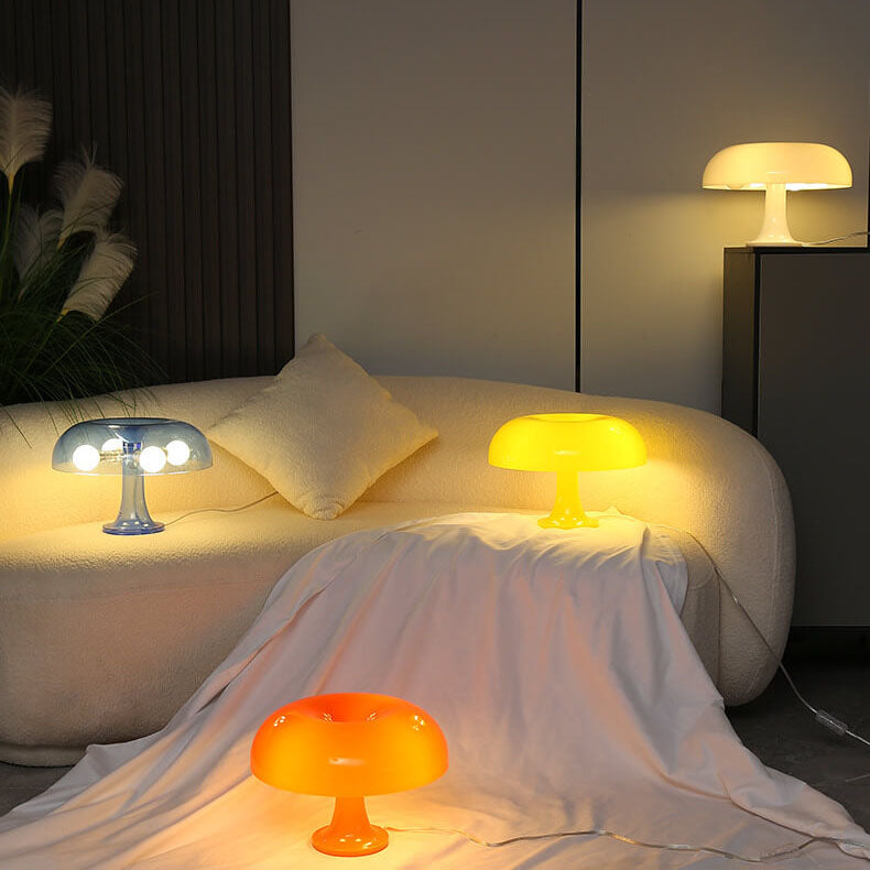 Modern Minimalist Mushroom Polyester Carbonate 4-Light Table Lamp