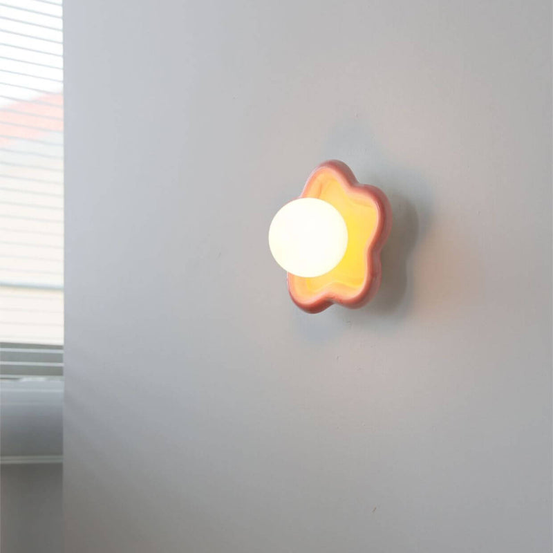 Nordic Creative Ceramic Star Design Glass Ball 1-Light Wall Sconce Lamp