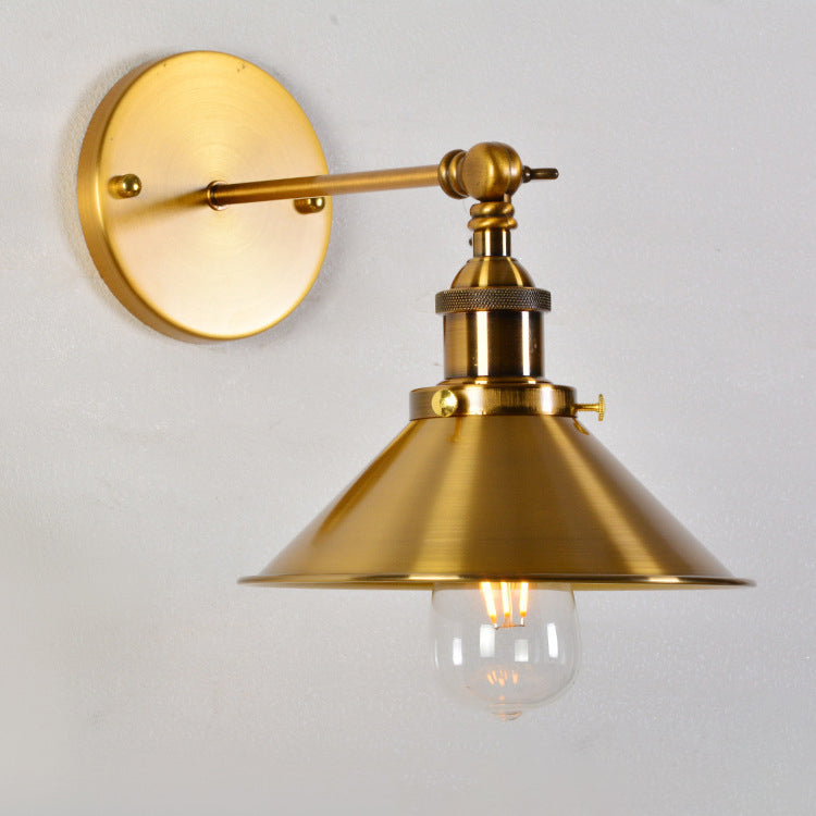 Lámpara de Aplique de Pared de 1 Luz de Cilindro Cónico de Hierro Retro Contemporáneo para Pasillo 