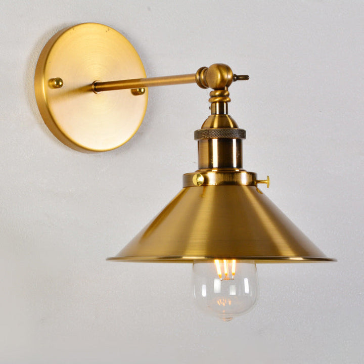 Lámpara de Aplique de Pared de 1 Luz de Cilindro Cónico de Hierro Retro Contemporáneo para Pasillo 