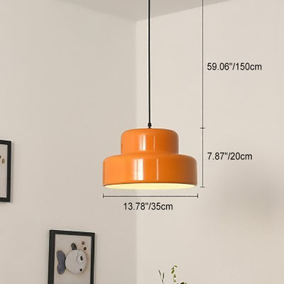 Contemporary Scandinavian Double Round Iron 1-Light Pendant Light For Living Room