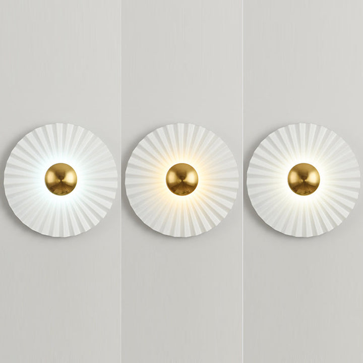 Applique murale LED contemporaine créative ronde à bord festonné pour salon 