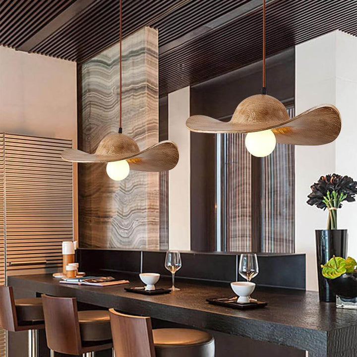 Contemporary Nordic Hat Design Resin 1-Light Pendant Light For Living Room