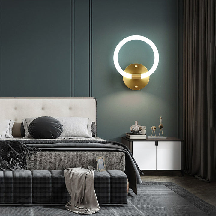 Zeitgenössische kreative Messing Acryl Runde Oval Figur Sechs Acht Brief LED Wandleuchte Lampe für Flur 