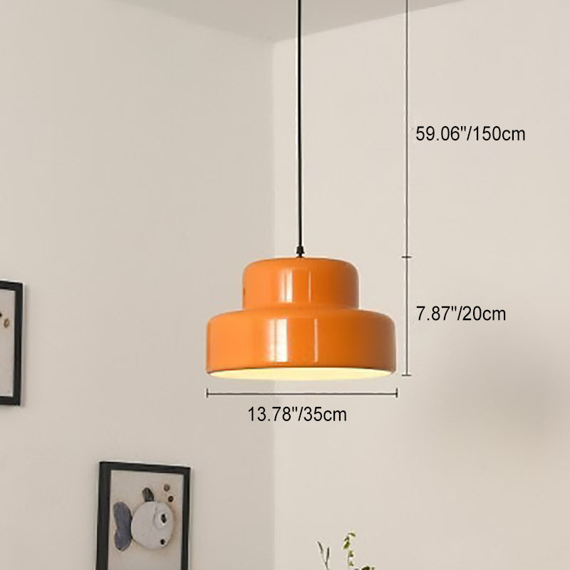 Zeitgenössische skandinavische Doppelrunde Pendelleuchte aus Eisen mit 1 Licht für Wohnzimmer 
