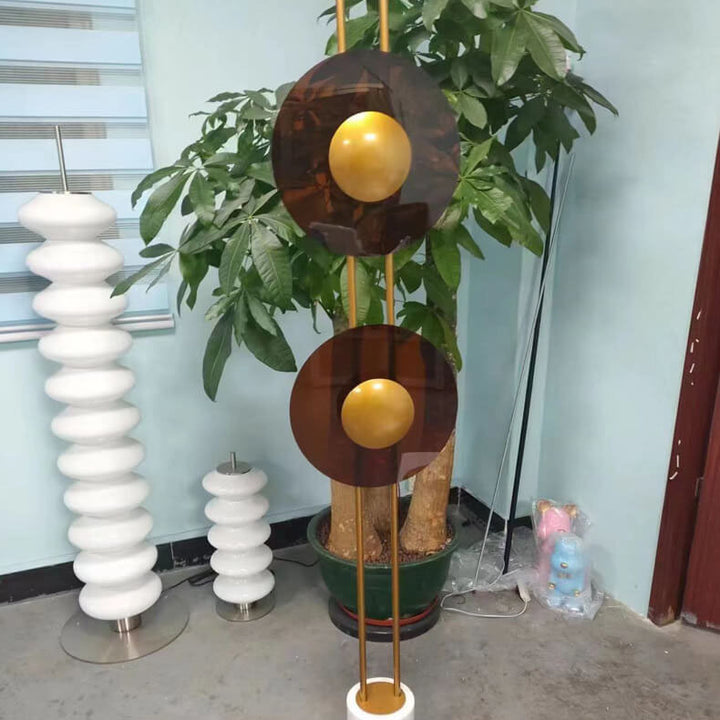 Lampe de sol LED sur pied avec base en marbre et matériel nordique moderne 
